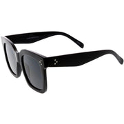 zeroUV Bold Oversize Flat Mirror Lens Square Frame Horn Rimmed Sunglasses 50mm - A100 Sunglasses