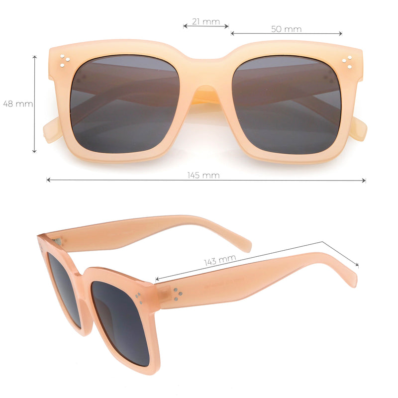 zeroUV Bold Oversize Square Horned Rim Flat Lens Sunglasses A252 Sunglasses
