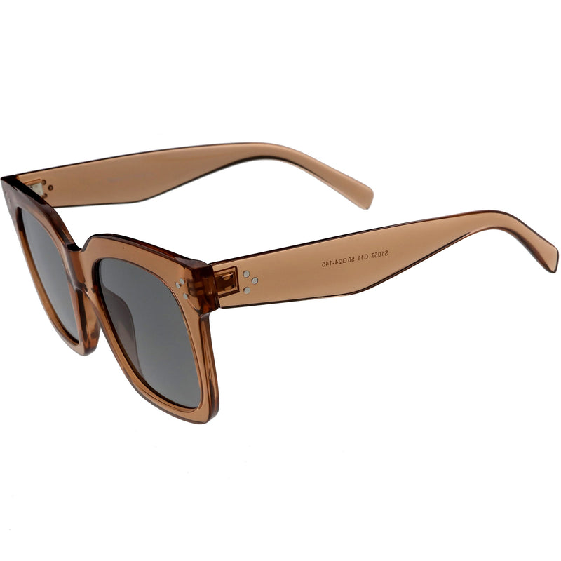 zeroUV Bold Oversize Square Horned Rim Flat Lens Sunglasses A252 Sunglasses