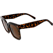 zeroUV Bold Oversize Square Horned Rim Flat Lens Sunglasses A252 Sunglasses