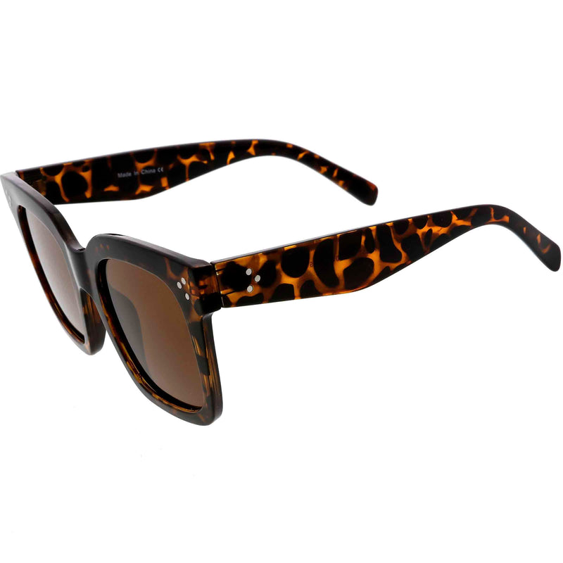 zeroUV Bold Oversize Square Horned Rim Flat Lens Sunglasses A252 Sunglasses