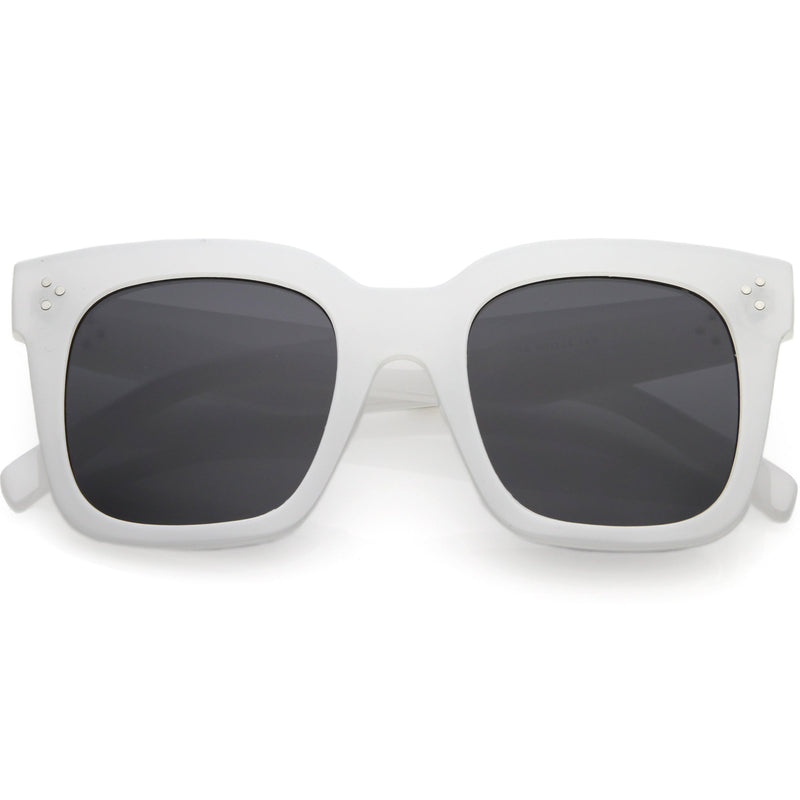 zeroUV Bold Oversize Square Horned Rim Flat Lens Sunglasses A252 Sunglasses