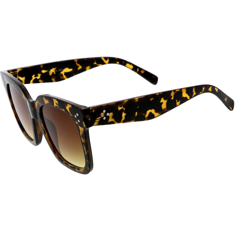 zeroUV Bold Oversize Square Horned Rim Flat Lens Sunglasses A252 Sunglasses