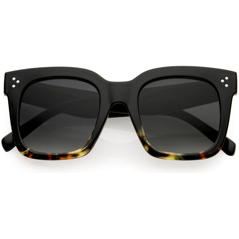 zeroUV Bold Oversize Square Horned Rim Flat Lens Sunglasses A252 Sunglasses