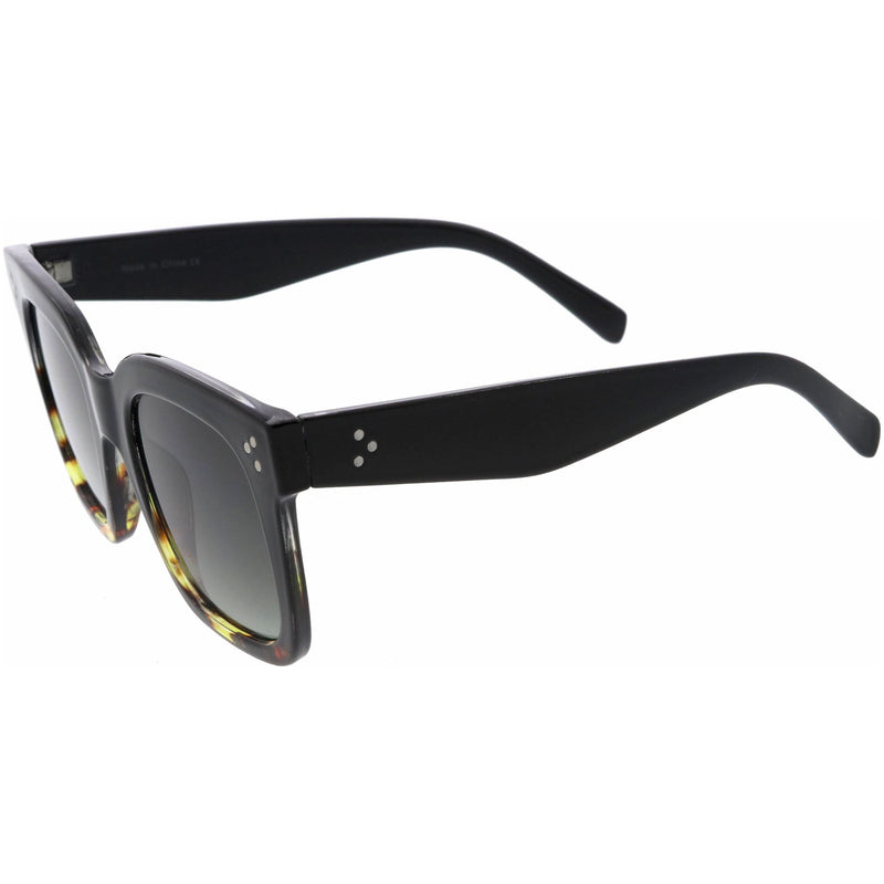 zeroUV Bold Oversize Square Horned Rim Flat Lens Sunglasses A252 Sunglasses