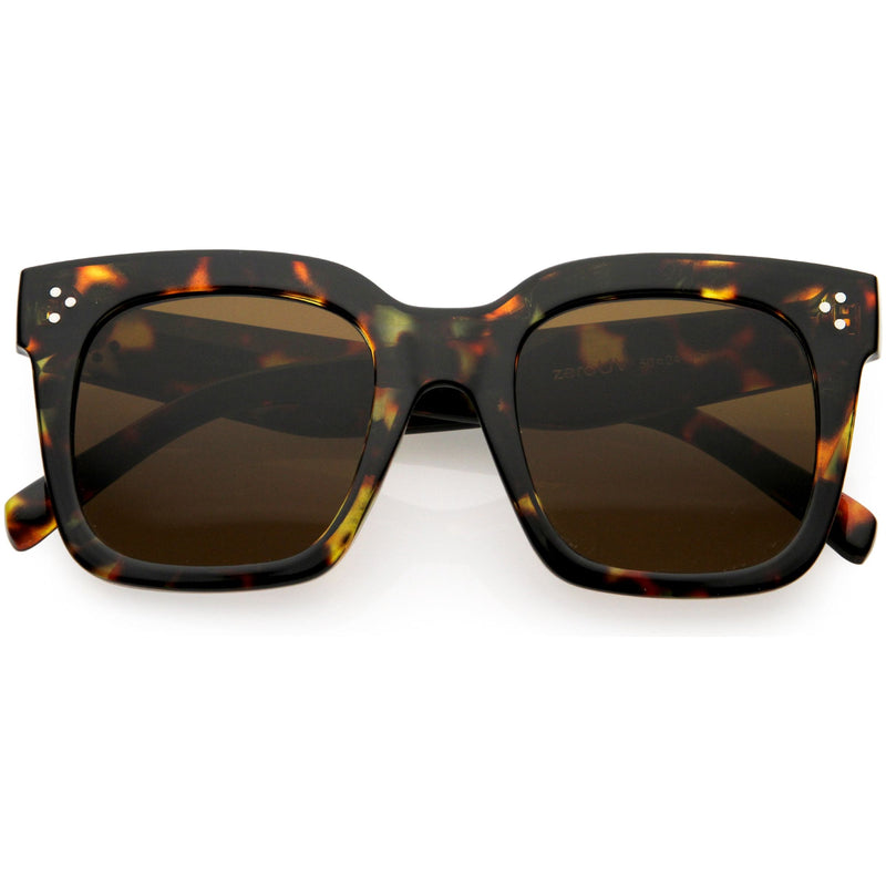 zeroUV Bold Oversize Square Horned Rim Flat Lens Sunglasses A252 Sunglasses