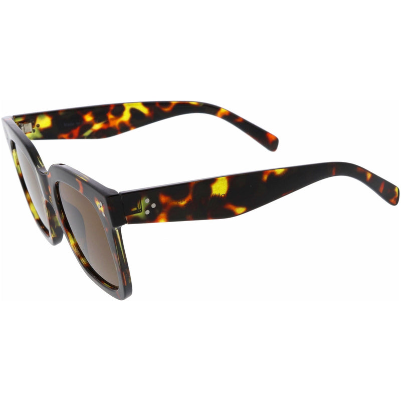 zeroUV Bold Oversize Square Horned Rim Flat Lens Sunglasses A252 Sunglasses