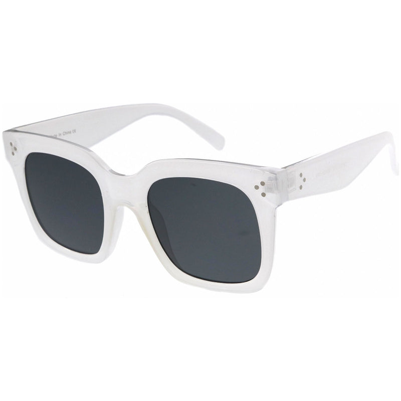 zeroUV Bold Oversize Square Horned Rim Flat Lens Sunglasses A252 Sunglasses