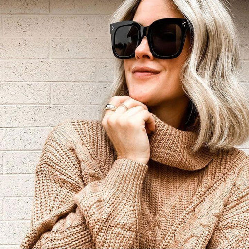 zeroUV Bold Oversize Square Horned Rim Flat Lens Sunglasses A252 Sunglasses