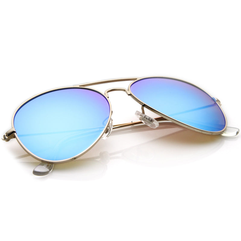 zeroUV Premium Nickel Plated Frame Multi-Coated Mirror Lens Aviator Sunglasses A284 Sunglasses