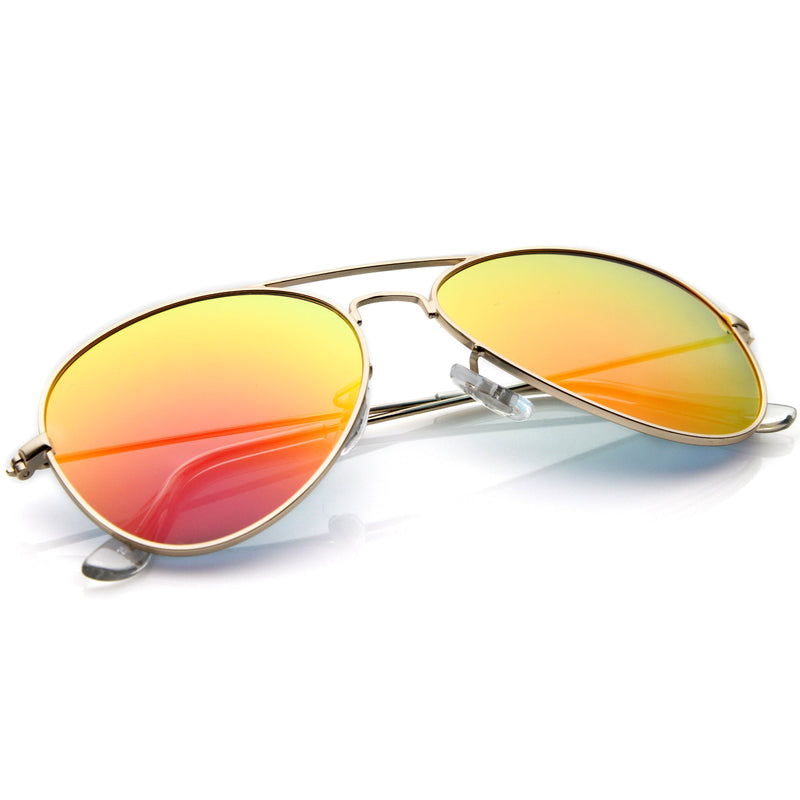 zeroUV Premium Nickel Plated Frame Multi-Coated Mirror Lens Aviator Sunglasses A284 Sunglasses