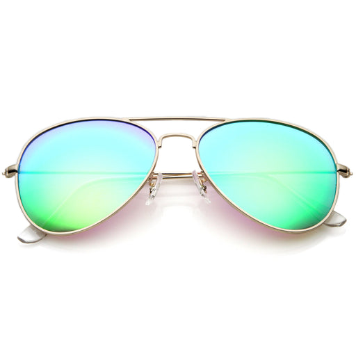 zeroUV Premium Nickel Plated Frame Multi-Coated Mirror Lens Aviator Sunglasses A284 Sunglasses