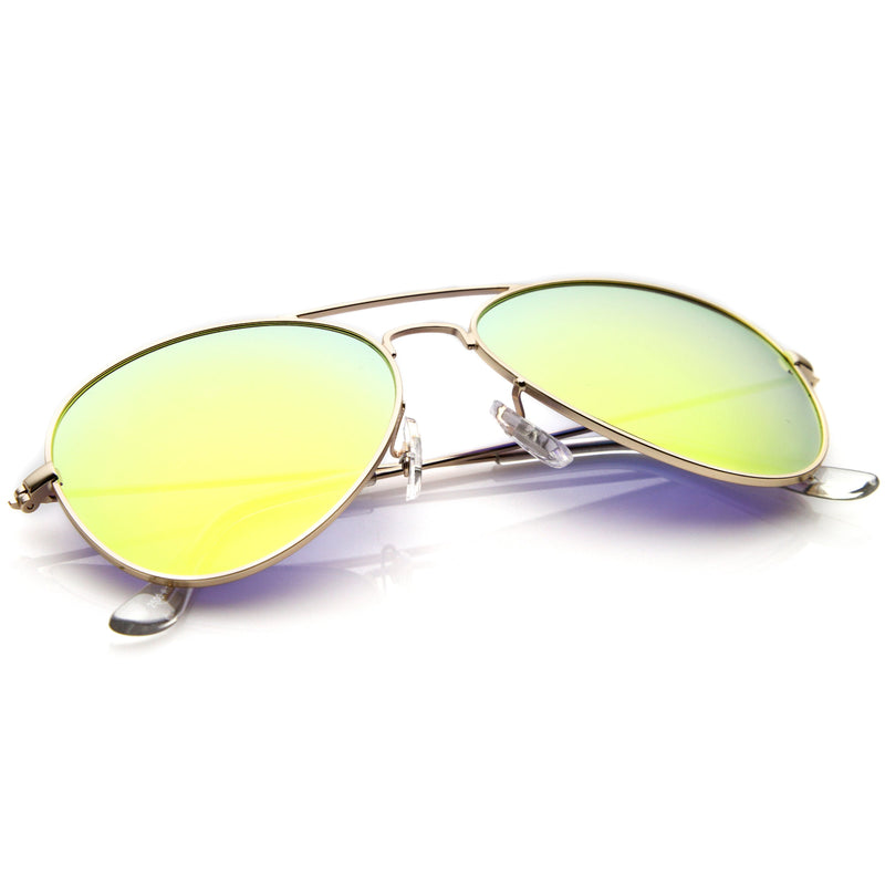 zeroUV Premium Nickel Plated Frame Multi-Coated Mirror Lens Aviator Sunglasses A284 Sunglasses