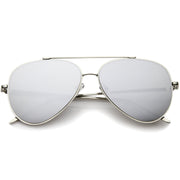 zeroUV Retro Modern Mirrored Flat Lens Metal Aviator Sunglasses A318 Sunglasses