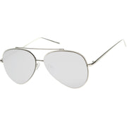 zeroUV Retro Modern Mirrored Flat Lens Metal Aviator Sunglasses A318 Sunglasses