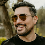 zeroUV Retro Modern Mirrored Flat Lens Metal Aviator Sunglasses A318 Sunglasses