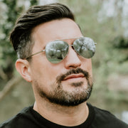 zeroUV Retro Modern Mirrored Flat Lens Metal Aviator Sunglasses A318 Sunglasses