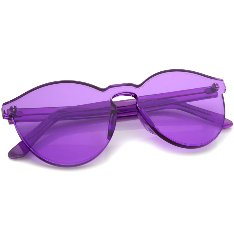 zeroUV Rimless Monoblock Cut PC Color Lens Rimless Sunglasses A368 Sunglasses