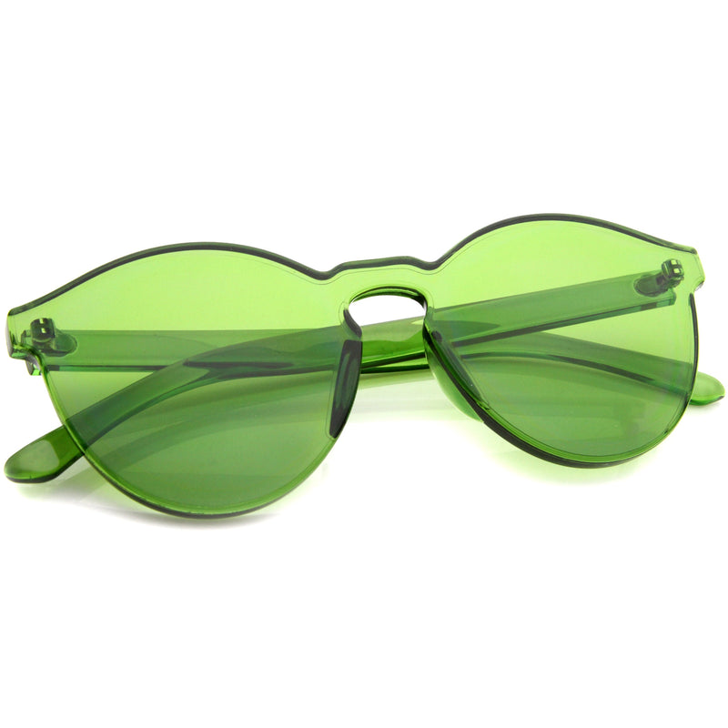 zeroUV Rimless Monoblock Cut PC Color Lens Rimless Sunglasses A368 Sunglasses