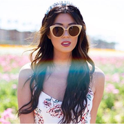 zeroUV Women's Bold Round Metal Temple Cat Eye Sunglasses A526 Sunglasses