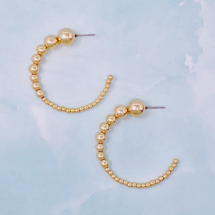 Gradation Bauble Hoop Earrings