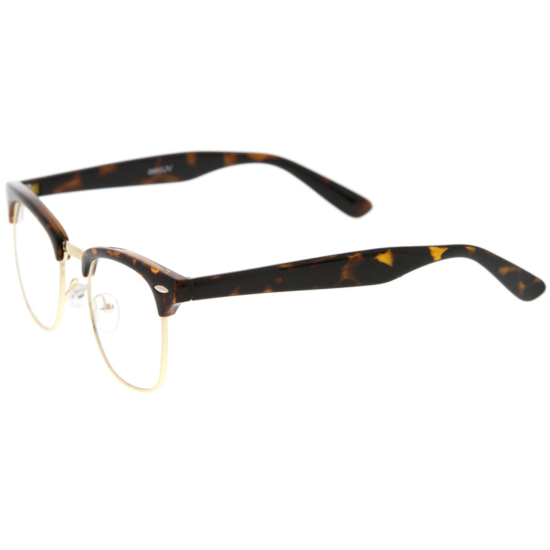 zeroUV Vintage Inspired Classic Horned Rim Half Frame Clear Lens Glasses 2933 Glasses