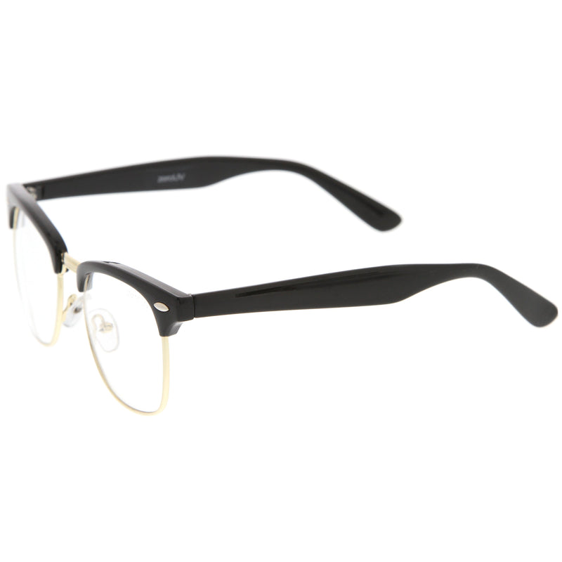 zeroUV Vintage Inspired Classic Horned Rim Half Frame Clear Lens Glasses 2933 Glasses