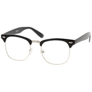 zeroUV Vintage Inspired Classic Horned Rim Half Frame Clear Lens Glasses 2933 Glasses
