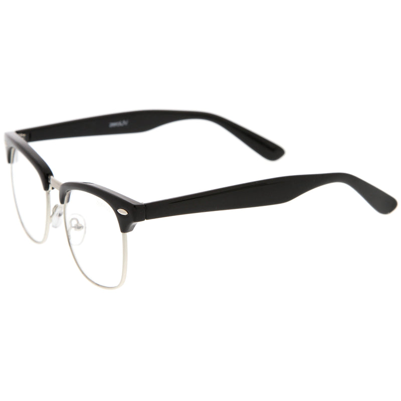 zeroUV Vintage Inspired Classic Horned Rim Half Frame Clear Lens Glasses 2933 Glasses