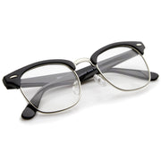 zeroUV Vintage Inspired Classic Horned Rim Half Frame Clear Lens Glasses 2933 Glasses