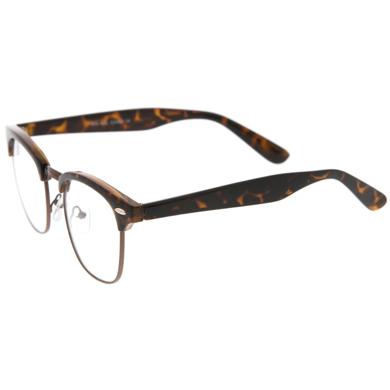 zeroUV Vintage Inspired Classic Horned Rim Half Frame Clear Lens Glasses 2933 Glasses