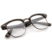 zeroUV Vintage Inspired Classic Horned Rim Half Frame Clear Lens Glasses 2933 Glasses