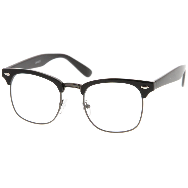 zeroUV Vintage Inspired Classic Horned Rim Half Frame Clear Lens Glasses 2933 Glasses