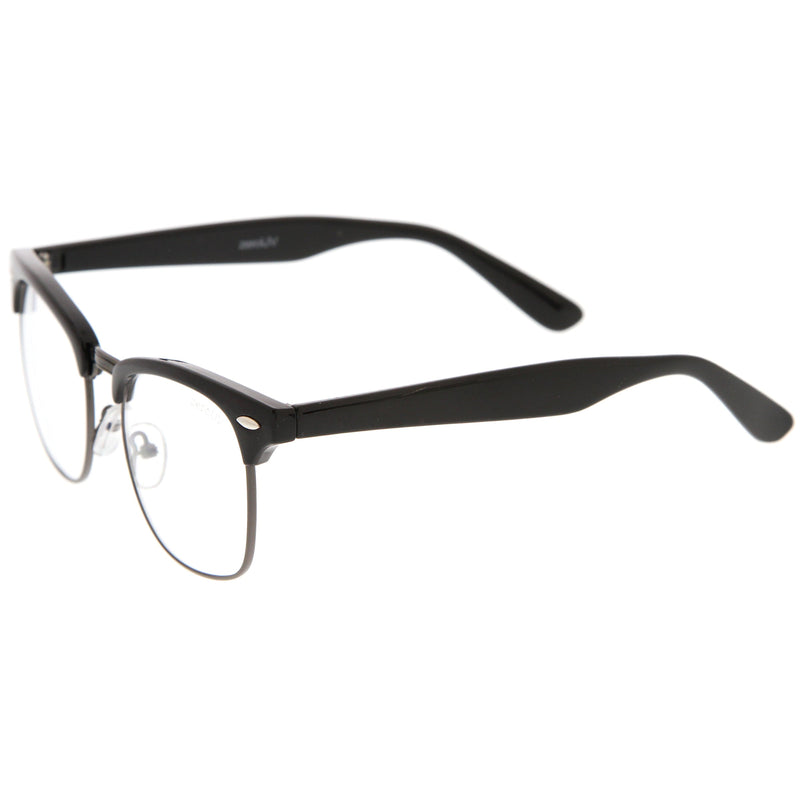 zeroUV Vintage Inspired Classic Horned Rim Half Frame Clear Lens Glasses 2933 Glasses