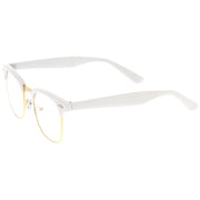 zeroUV Vintage Inspired Classic Horned Rim Half Frame Clear Lens Glasses 2933 Glasses