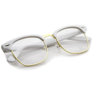 zeroUV Vintage Inspired Classic Horned Rim Half Frame Clear Lens Glasses 2933 Glasses