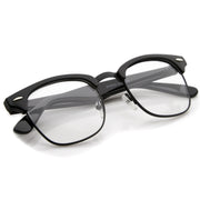 zeroUV Vintage Inspired Classic Horned Rim Half Frame Clear Lens Glasses 2933 Glasses