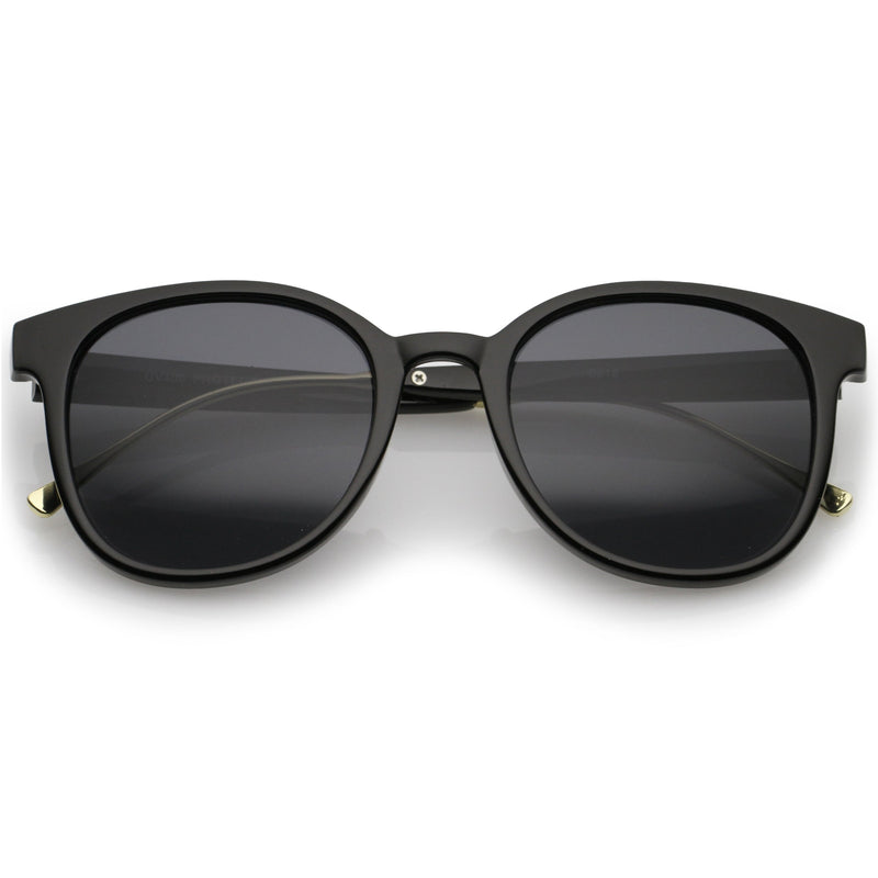 zeroUV Casual Metal Temple Square Lens Horn Rimmed Sunglasses A750 Sunglasses