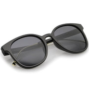 zeroUV Casual Metal Temple Square Lens Horn Rimmed Sunglasses A750 Sunglasses