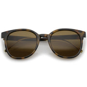 zeroUV Casual Metal Temple Square Lens Horn Rimmed Sunglasses A750 Sunglasses