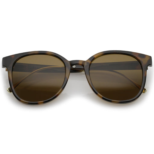 zeroUV Casual Metal Temple Square Lens Horn Rimmed Sunglasses A750 Sunglasses