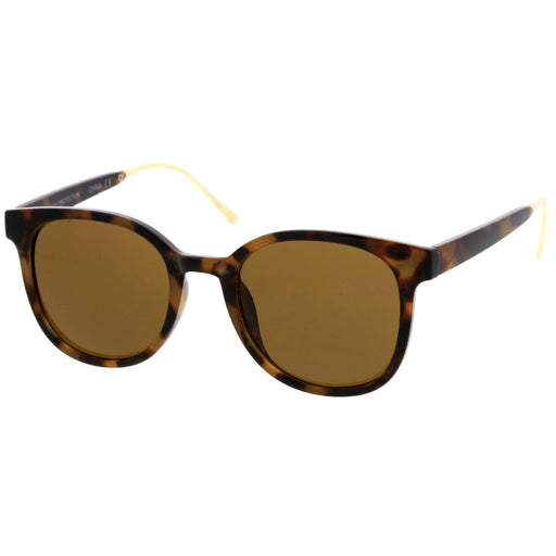 zeroUV Casual Metal Temple Square Lens Horn Rimmed Sunglasses A750 Sunglasses