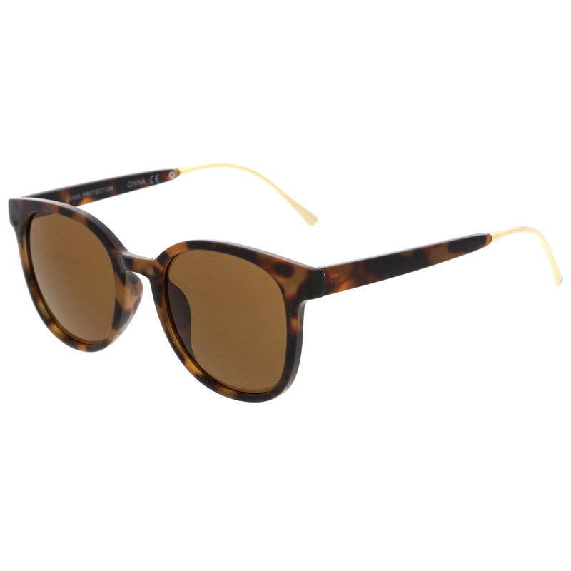 zeroUV Casual Metal Temple Square Lens Horn Rimmed Sunglasses A750 Sunglasses