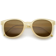 zeroUV Casual Metal Temple Square Lens Horn Rimmed Sunglasses A750 Sunglasses