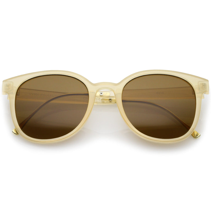 zeroUV Casual Metal Temple Square Lens Horn Rimmed Sunglasses A750 Sunglasses