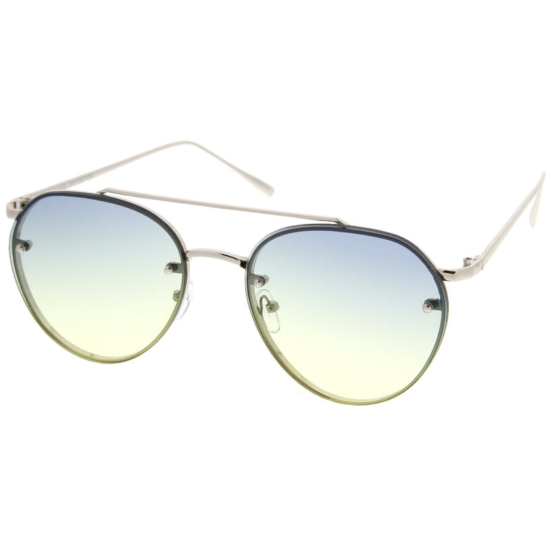 zeroUV Retro Modern Gradient Flat Lens Aviator Sunglasses A824