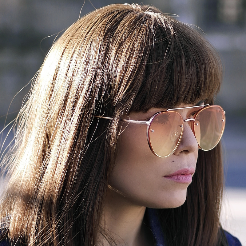zeroUV Retro Modern Gradient Flat Lens Aviator Sunglasses A824
