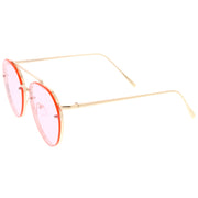 zeroUV Retro Modern Rimless Flat Color Lens Aviator Sunglasses A826 Sunglasses