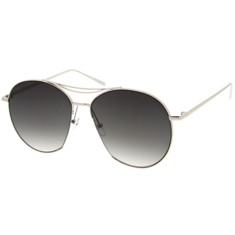 zeroUV Oversize Thin Metal Flat Gradient Flat Lens Sunglasses A845 Sunglasses