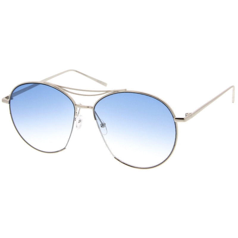 zeroUV Oversize Thin Metal Flat Gradient Flat Lens Sunglasses A845 Sunglasses